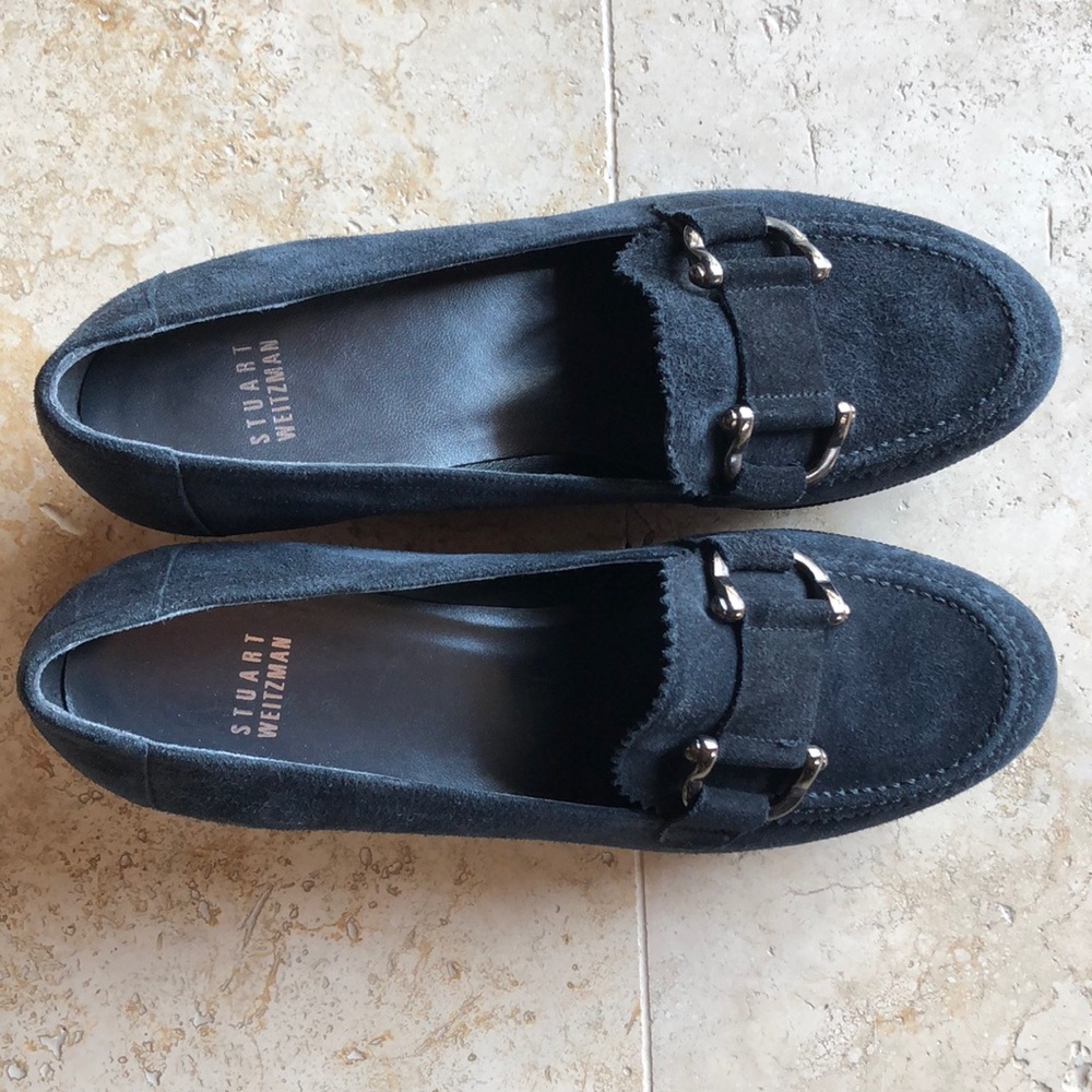 Stuart Weitzman Black Wedge Loafer